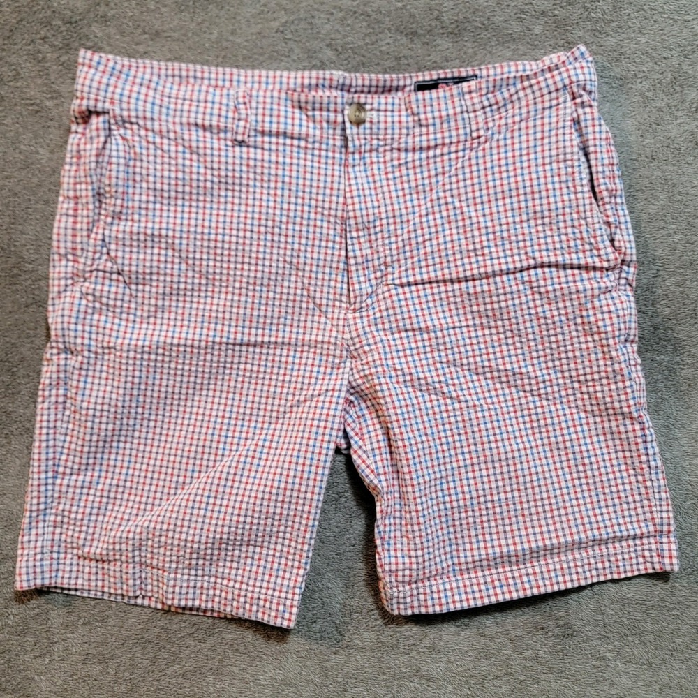 Vineyard Vines Men's Breaker Shorts Red White & Blue Plaid Size 36 USAā July 4th